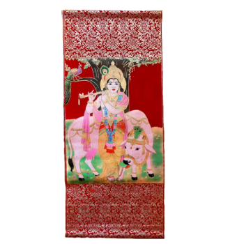 Materiałowa Thanka - KRISHNA Z KROWĄ